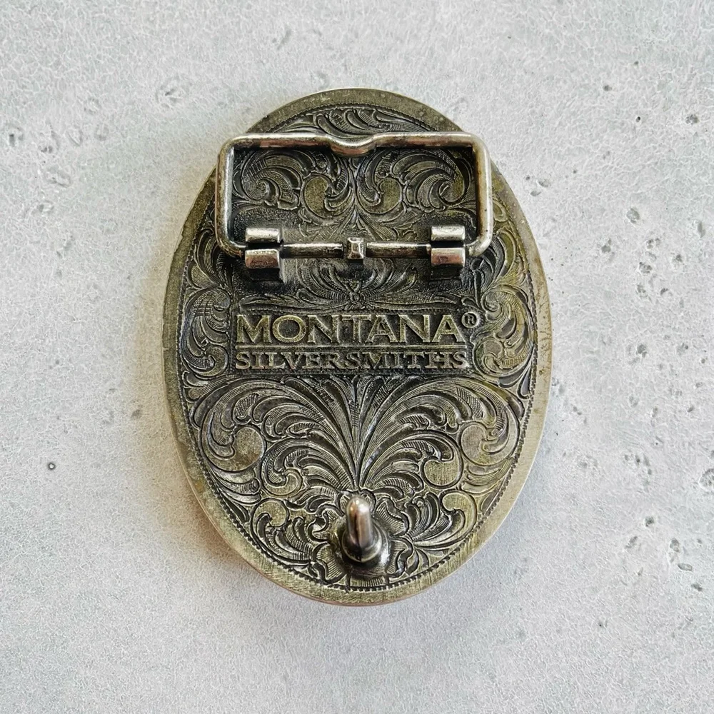 Native American Indian Chief Head In Headdress Montana Silversmiths Belt Buckle